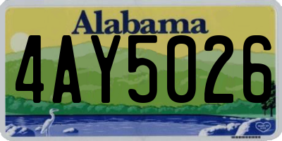 AL license plate 4AY5026