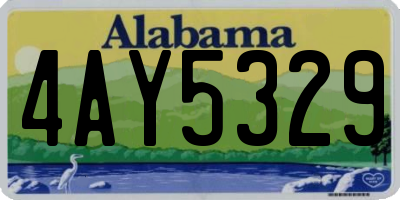 AL license plate 4AY5329