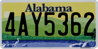 AL license plate 4AY5362