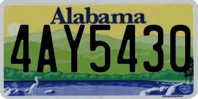 AL license plate 4AY5430