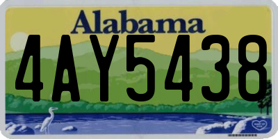 AL license plate 4AY5438