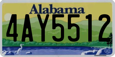 AL license plate 4AY5512