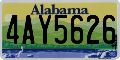 AL license plate 4AY5626