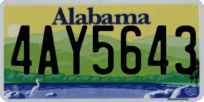 AL license plate 4AY5643