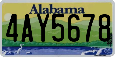 AL license plate 4AY5678