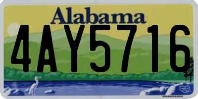 AL license plate 4AY5716