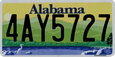 AL license plate 4AY5727