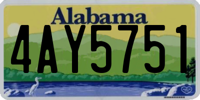 AL license plate 4AY5751