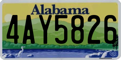 AL license plate 4AY5826