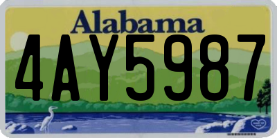 AL license plate 4AY5987