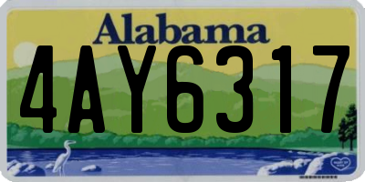 AL license plate 4AY6317