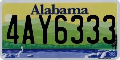 AL license plate 4AY6333