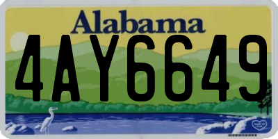 AL license plate 4AY6649