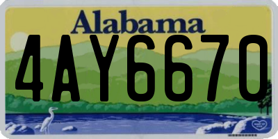 AL license plate 4AY6670