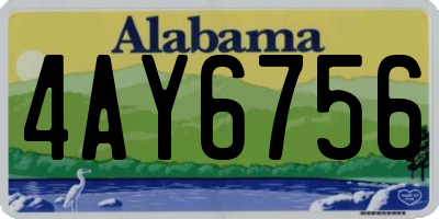 AL license plate 4AY6756