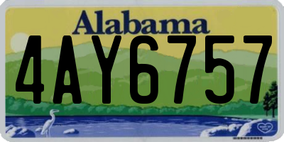 AL license plate 4AY6757