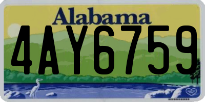 AL license plate 4AY6759