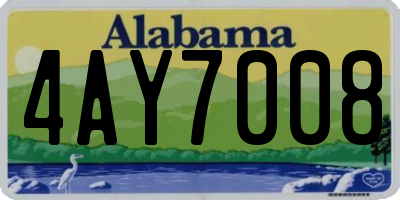 AL license plate 4AY7008