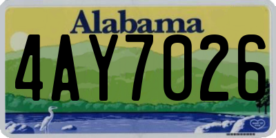 AL license plate 4AY7026