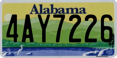AL license plate 4AY7226