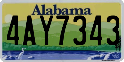 AL license plate 4AY7343