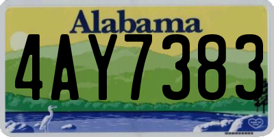 AL license plate 4AY7383