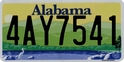 AL license plate 4AY7541