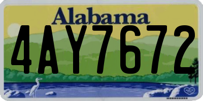 AL license plate 4AY7672