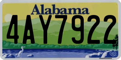 AL license plate 4AY7922