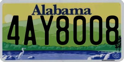 AL license plate 4AY8008