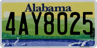 AL license plate 4AY8025