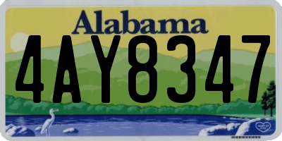 AL license plate 4AY8347