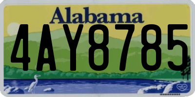 AL license plate 4AY8785
