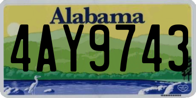 AL license plate 4AY9743