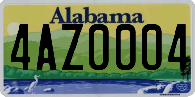 AL license plate 4AZ0004