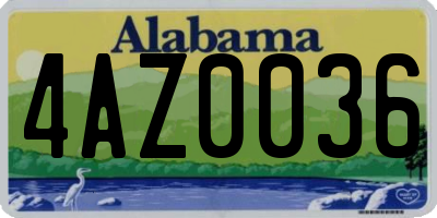 AL license plate 4AZ0036