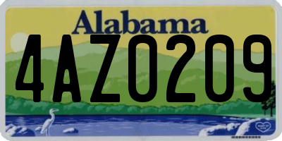 AL license plate 4AZ0209