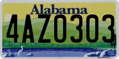 AL license plate 4AZ0303