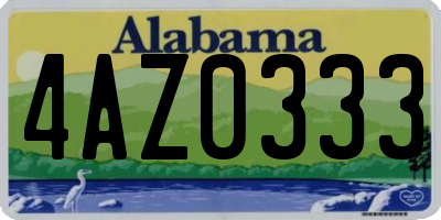 AL license plate 4AZ0333