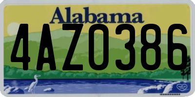 AL license plate 4AZ0386