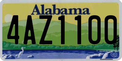 AL license plate 4AZ1100