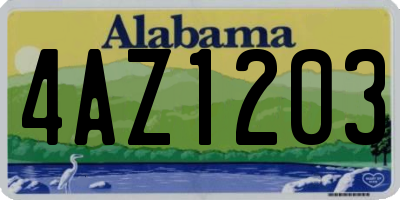 AL license plate 4AZ1203