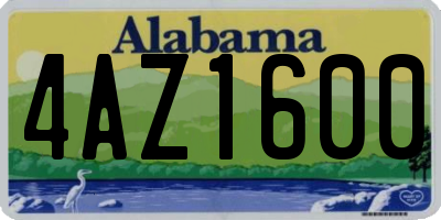 AL license plate 4AZ1600