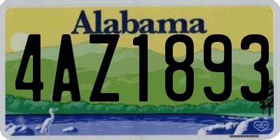 AL license plate 4AZ1893