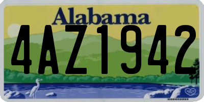 AL license plate 4AZ1942
