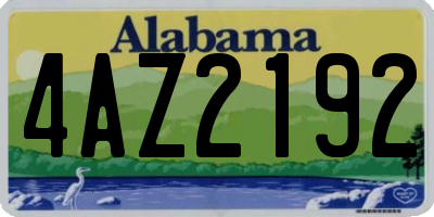 AL license plate 4AZ2192