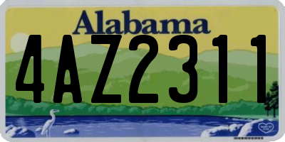 AL license plate 4AZ2311