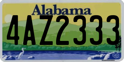 AL license plate 4AZ2333