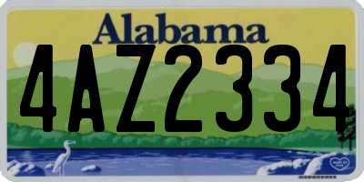 AL license plate 4AZ2334