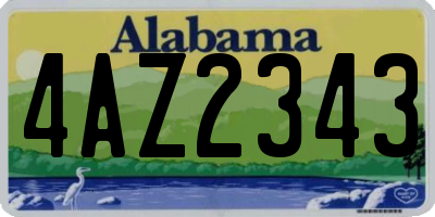 AL license plate 4AZ2343